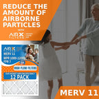 18x20x1 Air Filter MERV 11 Rating, 12 Pack of Furnace Filters Comparable to MPR 1000, MPR 1200, FPR 7, High Efficiency 12 Pack of Furnace Filters Made in USA by AIRX FILTERS WICKED CLEAN AIR.