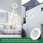 Soffit Vents 4 Inch, Round Exhaust Air Vent Cover with Built-in Fly Screen for Bathroom Kithchen Office Home, White 2P 100mm