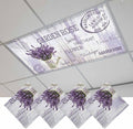 Fluorescent Light Covers for Ceiling Lights Lavender Flower Magnetic Light Filters 4 Pack 4x2 ft Watering Can Purple Old Postcard Wood Ceiling Lights Cover for Classroom Office School Drop Lamp Decor