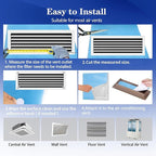 Air Vent Filter, 12"X100" Cut to Size Air Filter Material, MERV 8 Electrostatic Air Filter Roll, Blue & White Vent Filters for Home Floor, Rv Ac Vent, Ceiling, Refrigeration, HVAC Furnace Vent, Etc