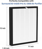 XJ-3800 Replacement Filter Compatible with Surround Air Intelli-Pro/Air Shield/Newport 9000/XJ-3800 Series Purifier(1 Pack)