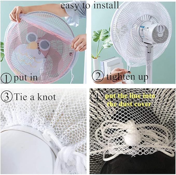 2 Pack-18" Fan Safety Protection Cover,Kid Children Finger Protect Fan Net Guard,Washable Pedestal Fans Dustproof Covers,Summer Fans Safety Dust Covers for Parents of Toddlers(1pcs/Black+1pcs/White)