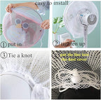 2 Pack - 18" Fan Safety Protection Cover,Kid Children Baby Finger Protect Fan Net Guard,Washable Pedestal Fans Dustproof Covers,Summer Fans Safety Dust Covers,Perfect for Parents of Toddlers (Black)