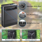 Turtle Tank Filter Aquarium Filter w/ Detachable U-V Light for 30-75Gal, Waterfall Flow Adjustable Low Water Level Internal Green Clean Machine Killing Deodorization Saltwater Freshwater Crystal Clear