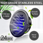 Zonon 24 Pcs Stainless Steel Soffit Vents 4 Inch Round Dryer Vent Cover with Mesh Screen for Home Outdoor Bathroom Wall Ceiling Outside Exterior Exhaust (Black)