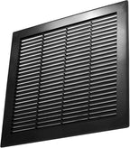 Vent Systems 10" x 10" - Pack of 2 - Black Plastic Soffit Vent Cover - Durable Flat Square Air Vent Grille with Mesh Screen - Weather Resistant Ventilation Grill - Wall & Ceiling, Indoor & Outdoor