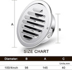 Zonon 18 Pcs Stainless Steel Soffit Vents 4 Inch Round Dryer Vent Cover with Mesh Screen for Home Outdoor Bathroom Wall Ceiling Outside Exterior Exhaust (Silver)