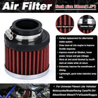 PTNHZ Universal Red Neck 1.5" 38mm Car High Flow Cold Air Intake Air Filter Power Intake Air Inlet System Air Cleaner
