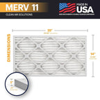 BNX TruFilter 14x25x1 Air Filter MERV 11 (4-Pack) - MADE IN USA - Allergen Defense Electrostatic Pleated Air Conditioner HVAC AC Furnace Filters for Allergies, Dust, Pet, Smoke, Allergy MPR 1200 FPR 7
