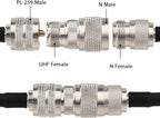 2 Pack N Male to UHF Female SO-239 Connector Adapter N Connector to PL-259 SO239 RF Coaxial Cable Adapter