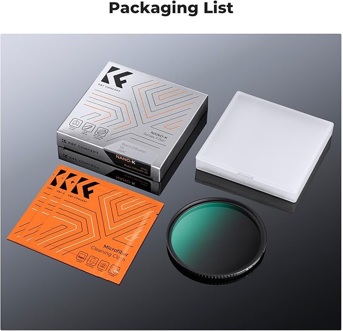 K&F CONCEPT 82mm Black Diffusion 1/4 Filter Mist Cinematic Effect Filter with 18 Multi-Layer Coatings for Video/Vlog/Portrait Photography (K-Series)