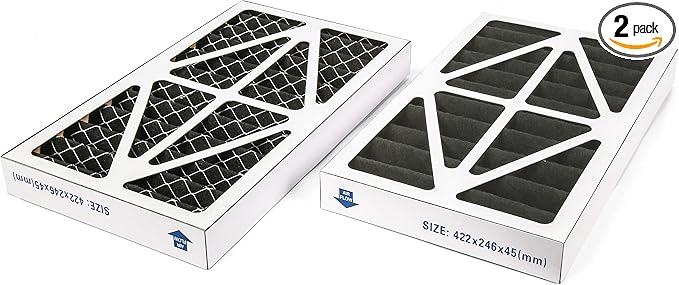 WEN Activated Carbon Air Filters, 5-Micron Inner Filter for 400 CFM Air Filtration Systems, Two Pack (AF9165C)