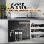 Under Sink Water Filter System, 2-Stage Deep Filtration, Reduce Heavy Metals/Chlorine/PFAS/Odor/Sediment, NSF/ANSI 42&53 Improve Taste, Life Indication Mineral pH+ Under Sink Water Filter