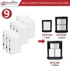 HPA300 HEPA Filter R Replacement for Honeywell HPA300 HPA200 HPA100 HPA090 Series Air Purifier, Compatible with HRF-R3 & HRF-R2 & HRF-R1, 9-Pack by APPLIANCEMATES
