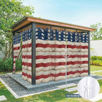 4th of July Outdoor Curtains for Patio USA Flag Independence Day Vintage Waterproof Outside Curtains with Grommet Top Weatherproof Curtain for Cabana Pergola Gazebo, 1 Panel, 54" W x 84" L