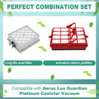Tondiamo Style P Filter Bundle Compatible with Aerus Lux Guardian Platinum Canister Vacuum Cleaner Carbon Pre and 1 Long Life After Filter with Handle
