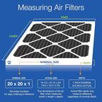 Nordic Pure 20x20x1 (Actual Size: 19 1/2 x 19 1/2 x 3/4) Pure Carbon Pleated Odor Reduction Furnace Air Filters 3 Pack