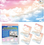 4 Pcs Fluorescent Light Covers - Classroom, Office 4 x 2 Feet Flame Retardant Magnetic Covers for Ceiling Lights Filters (Rainbow)