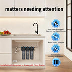 Vortopt Under Sink Water Filter,NSF Certificated Under Sink Water Filtration System,with Flow Rate of 0.53 GPM,F02-C2/UF/PP Filter for Cleaner Tap Water,Black.