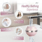 Bath Filter for Tub Faucet - 10 Stages Bath Water Filter 2,500 Gallons, Removes Contaminants & pH Balancer, Improved Skin, Hair, and Nail Condition - BPA-Free & Easy Install (Pink)