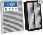 Engine+Cabin Air Filters Fit 2015 2016 2017 2018 2019 Hyundai Sonata 2.4L (Gas) Not for Hybrid Engine Air Filter Replacement Automotive Accessories CF12151 CA11942