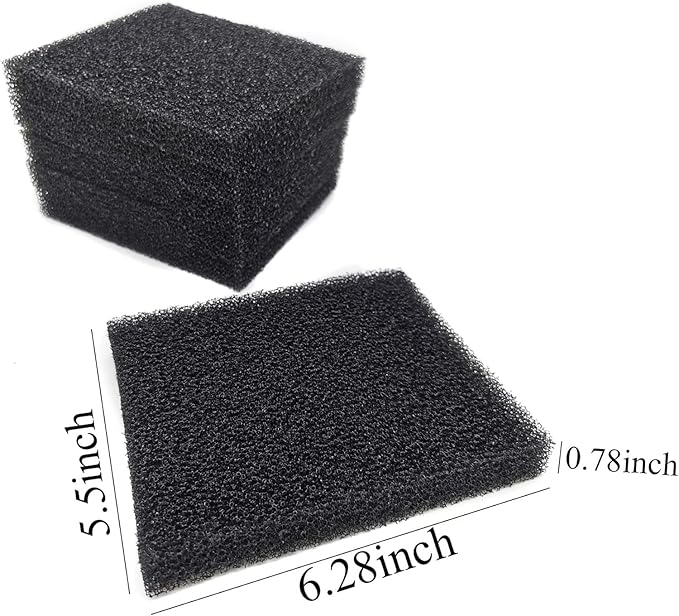 Aquarium Bio Fitler Media Sponge, 6.28 x 5.5 x 0.78 inch Foam Filter Pad Compatible to ML350 (6)