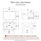 QILIPSU Waterproof Junction Box IP67 Outdoor Plastic Electrical Project Enclosure Weatherproof with Mounting Plate, Wall Brackets, Hinged Grey Cover 11.8"x7.9"x6.7"
