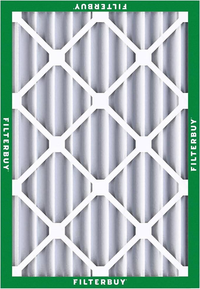 Filterbuy 24x25x4 Air Filter MERV 8 Essential Dust & Allergy Defense (4-Pack), Electrostatic Pleated HVAC AC Furnace Filters Replacement, Made in USA (Actual Size: 23.75 x 24.75 x 3.63)