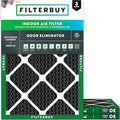 Filterbuy 24x25x1 Air Filter MERV 10 Odor & Allergy Defense with Activated Carbon (3-Pack), Electrostatic Pleated HVAC AC Furnace Filters Replacement, Made in USA (Actual Size: 23.88 x 24.88 x 0.75)