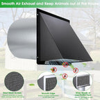 12 Inch Wall Vent Hood Exhaust Vent Cap Dryer Vent Cover,Exterior Hooded Wall Vent with Screen and Damper for HVAC Duct Dryer AC Industrial Facilities Ventilation Outdoor Air Exhaust,Galvanized Steel