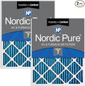 Nordic Pure 16x30x1 (Actual Size: 15 3/4 x 29 11/16 x 3/4) Pleated Air Filters MERV 7 Plus Carbon 2 Pack