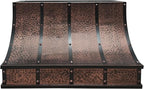CT Copper Tailor Sloped Copper Vent Hood Wall Mount,60'' W,48''H,1260 CFM Exhaust Fan,Stainless Steel Vent,LED Light,Dishwasher-Safe Baffle Filters,VH8TR1