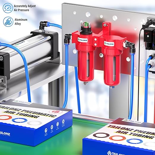 TAILONZ PNEUMATIC 0-150PSI 3/8 Inch NPT Aluminum Alloy Air Filter Drying System, Particulate Filter, Coalescing Filter, Desiccant Dryer Filtration and Drying