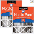 Nordic Pure 20x25x5 (Actual Size: 19 7/8 x 24 7/8 x 4 3/8) Honeywell Replacement Air Filters MERV 15 Plus Carbon 2 Pack