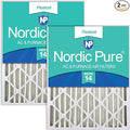 Nordic Pure 16x25x4 (Actual Size: 15 1/2 x 24 1/2 x 3 5/8) Pleated MERV 14 Air Filters 2 Pack