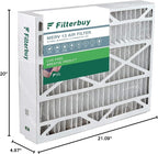 Filterbuy 21x21.5x5 Air Filter MERV 13 Optimal Smoke & Allergy Defense (1-Pack), Pleated HVAC AC Furnace Filters for Trane Perfect Fit & American Standard (Actual Size: 20.00 x 21.09 x 4.97)