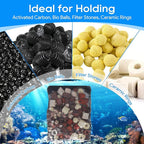 Aquarium Filter Media Bags for Aquarium with Zipper, Reusable Strong Polyester Fine Mesh Bag for Activated Carbon, Bio Filter Balls, Ceramic Rings, Filter Stones, Biospheres 8 Pack 7.8" x 5.9"