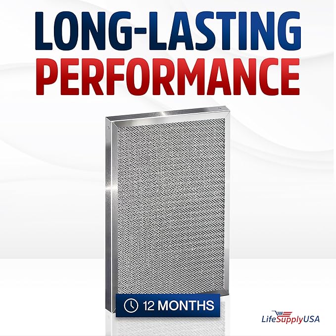 16x24x1 Electrostatic Air Filter, MERV 8, Washable, Reusable Furnace AC/HVAC Filter, Energy Saving, Easy to Clean, Long-Lasting by LifeSupplyUSA