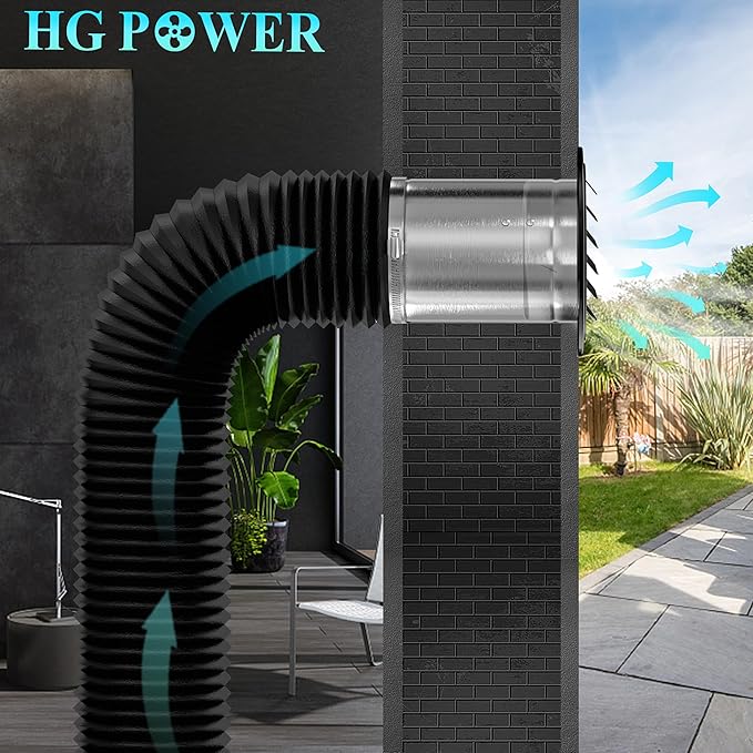 HG Power Stainless Steel Soffit Vents 4 Inch, Black Round Vent Cover with Screen Mesh, Louver Soffit Exhaust Vent for Wall Garage, Kitchen, Attic & House Ventilation, 98mm Diameter