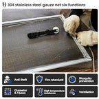 20 Mesh 304 Stainless Steel Mesh Screen, 24''×118''（60cm×300cm） Wire Screen Mesh, Rust Free Woven Wire Mesh, Metal Mesh Screen for Air Vents, Window Screen, Filters, Cage,Garden Covers (Black)