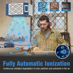 360° Woodshop Air Filtration System Woodworking - 1050/1350 CFM, Built-in Ionizer, with Strong Vortex Fan, Shop Air Filtration for Garage, Works Shop, Dust Collectors System, KMF12D, Blue