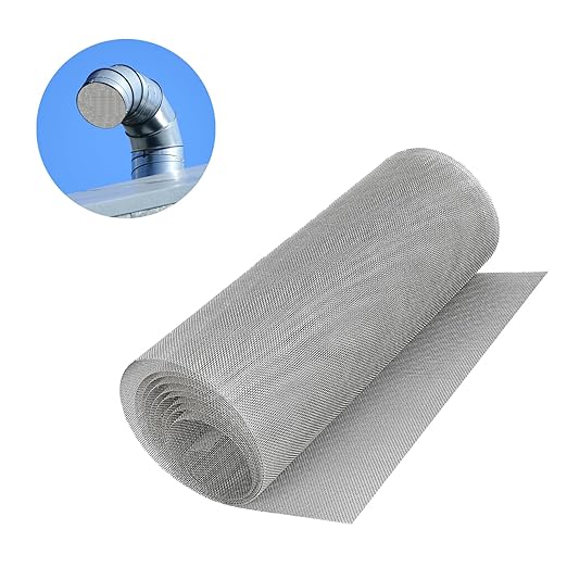 1 roll Stainless Steel Wire mesh 20 mesh,304 Wire mesh, Suitable for Vent, Cage, Garden, Window Screen, Filter Screen, etc (57X200CM)