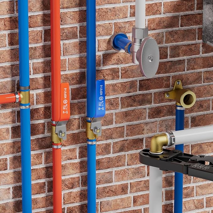30 PCS EFIELD Pex Barb Crimp Brass Fittings 1/2 inch x 1/2 inch NPT Male Adapter, ASTM F1807,(PEX1807017-30PCS)