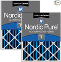 Nordic Pure 18x24x4 (Actual Size: 17 1/2 x 23 3/8 x 3 5/8) Pleated Air Filters MERV 7 Plus Carbon 2 Pack