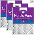 Nordic Pure 20x25x1 (19 1/2 x 24 1/2 x 3/4) Pleated MERV 8 Air Filters 3 Pack