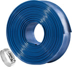 Pool Backwash Hose 2 inch × 100 ft Thicken Blue Water Discharge Pipe Lay Flat Tubing Hose for Backwash Pool Filter, Drain Pool Pond Water (2in-100ft)
