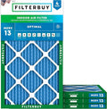 Filterbuy 14x28x1 Air Filter MERV 13 Optimal Smoke & Allergy Defense (4-Pack), Electrostatic Pleated HVAC AC Furnace Filters Replacement, Made in USA (Actual Size: 13.50 x 27.50 x 0.75)