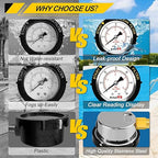 0-60PSI Pool Filter Pressure Gauge, 2 inches Dial, 1/4" NPT Bottom Mount, 304Stainless Steel Case, IP67 Waterproof, Clean Filter Indicator, for Swimming Water Pump Spa Aquarium Pressure Test