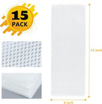 GCGOODS 15 Pcs 4" x 12" Air Filters for Home, Reusable & Washable, 3 Layers Register Vent Filters for Indoor Grille Filtration, Reduce Dander, Dirt, Dust and Pollen, Floor Vent Filters, White