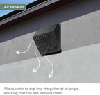 Vent Systems 6" Inch Exhaust Vent Cover with Rubber Gasket - Graphite Black Galvanized Steel - Robust Weatherproof Outdoor Air Exhaust Box - Duct or Surface Mounting - Rain and Snow Protection